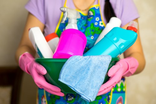 Professional office cleaners in Streatham maintaining a clean workspace