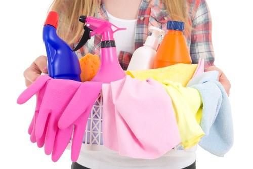 Office cleaners in Streatham maintaining a tidy workspace