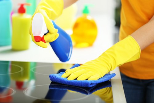 Manager handling a cleaning service issue with professionalism