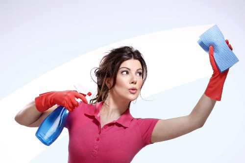 Deep cleaning a living room sofa with specialist upholstery equipment